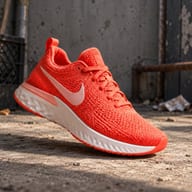 Sample: an orange running shoe